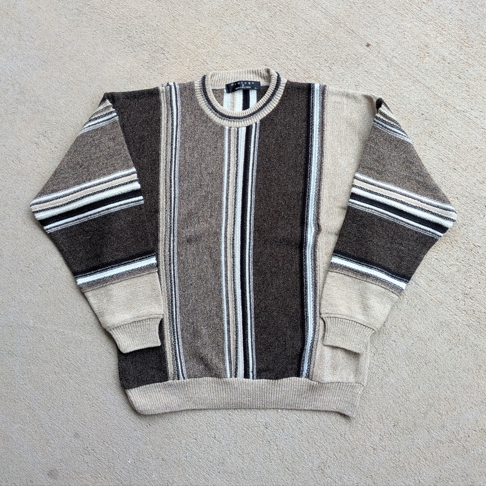 Vintage 90s Eclectic Striped Crewneck Sweater